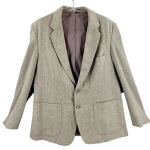 Beige Tweed Linen Blend Men’s Blazer Barrage Classic Double Vent Tailoring‎